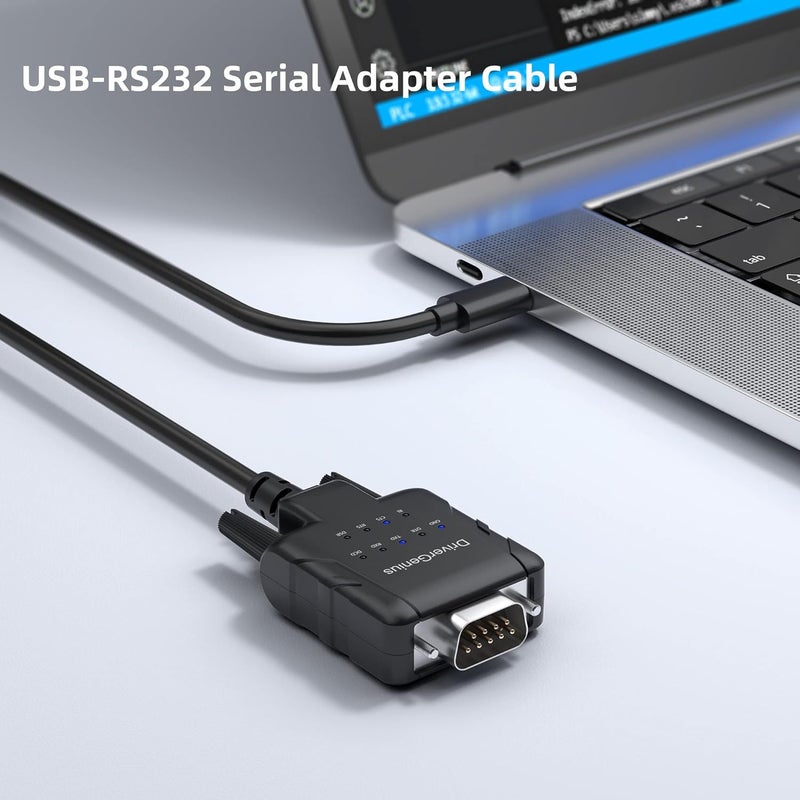 DriverGenius SerialPulseX-Series | USB-C to Serial/RS232 Adapter with 9 x LEDs - for PLC Programming, Data Logging, Embedded Systems | Compatible with Windows 11, macOS 15 【USB232A-E-C, 6-Pack】 - Image 4